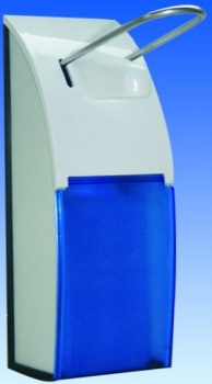 Armhebel - Dosierspender (blau-transparente Abdeckplatte)