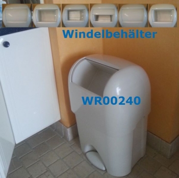 Windeleimer mit Pedalbedienung (50 Liter, H 66 x T 37 x B 44 cm)